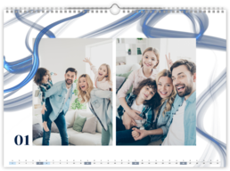 Fotokalendár exkluzív nástenný mesačný na šírku - Blue Elements