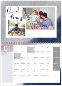 Nástenný plánovací fotokalendar - Pastel