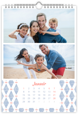 Fotokalendar nástenný mesačný na výšku z fotiek - Pattern blue