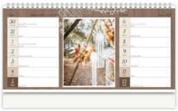 Stolní fotokalendář s vlastními jmény - Svatba drevo