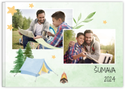 Fotokniha na šírku s pevnou väzbou a kvalitným papierom - Watercolor camping