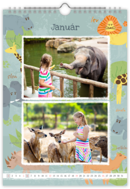 Fotokalendar nástenný mesačný na výšku z fotiek - Zoo