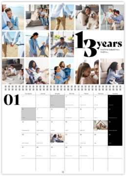 Nástenný plánovací fotokalendar - Typography 