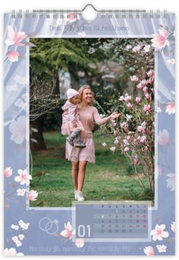 Fotokalendar nástenný mesačný na výšku z fotiek - Magnolia