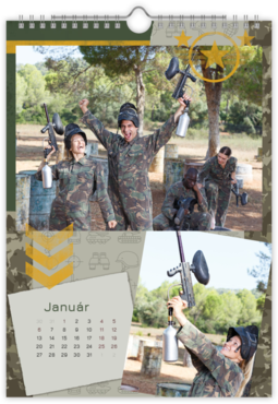 Fotokalendar nástenný mesačný na výšku z fotiek - Army