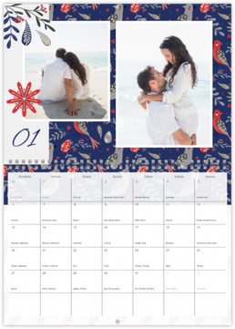 Nástenný plánovací fotokalendar - Modročervená jar