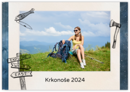 Fotokniha na šířku s pevnou vazbou a kvalitním papírem - Camping B&W