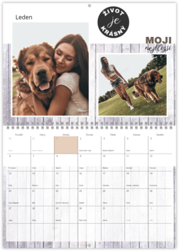 Nástenný plánovací fotokalendar - Wood