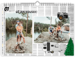 Fotokalendár nástenný mesačný na šírku - Camping color 