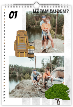 Fotokalendar nástenný mesačný na výšku z fotiek - Camping color