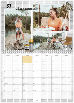Nástenný plánovací fotokalendar - Camping color